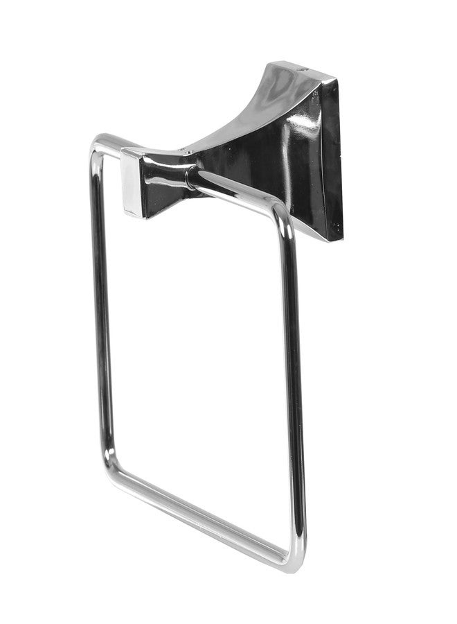 RONTENO Towel Ring for Bathroom Wall | Stainless Steel Rectangular Shaped Wall-Mounted Napkin Holder | Toilet Paper Holder Include with Screw | Hardware Hanger Accessories(1Pc, Silver) - Image 3